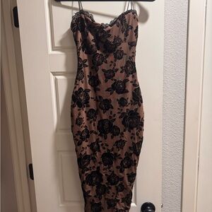 Elegant Black Floral Dress